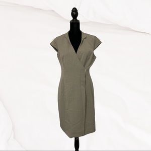 Calvin Klein Gray Wrap Dress cap sleeves size 8